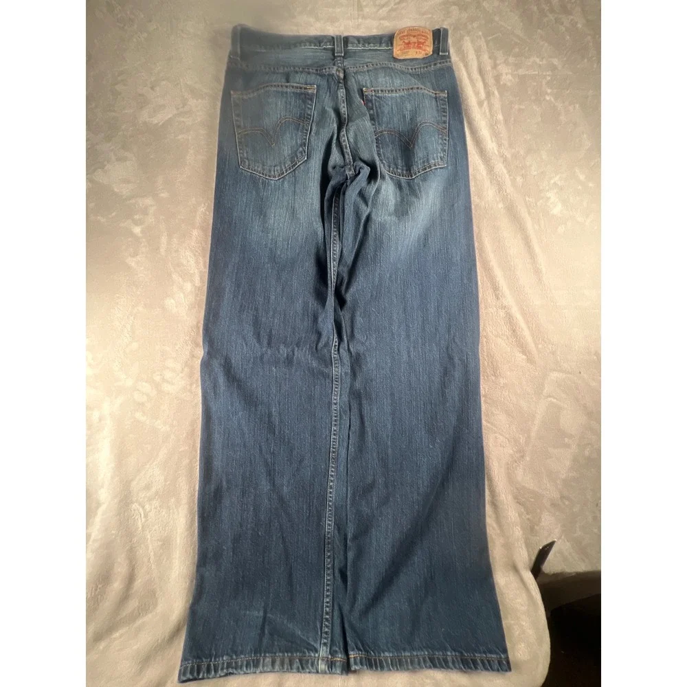 Levis 569 Loose Straight Leg Jeans Mens 34x34 Dark Wash Blue Denim Baggy Skater